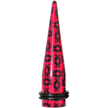 Load image into Gallery viewer, 1/2 Black Mustaches Red Acrylic Taper Ear Plug
