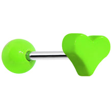 Load image into Gallery viewer, 18G Green Neon Heart Cartilage Earring
