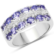 Load image into Gallery viewer, 2.05 Carat Genuine Tanzanite and White Topaz .925 Sterling Silver Ring
