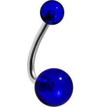 将图片加载到图库查看器，Ocean Blue Acrylic J-Bar Belly Ring
