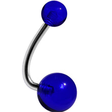 将图片加载到图库查看器，Ocean Blue Acrylic J-Bar Belly Ring

