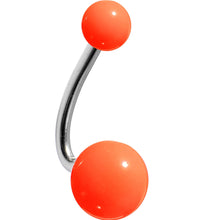 Load image into Gallery viewer, Neon Sunshine Orange Acrylic J-Bar Belly Ring
