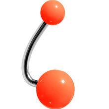 Load image into Gallery viewer, Neon Sunshine Orange Acrylic J-Bar Belly Ring
