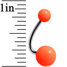 Load image into Gallery viewer, Neon Sunshine Orange Acrylic J-Bar Belly Ring

