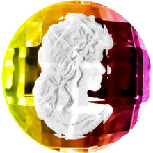 Load image into Gallery viewer, 9/16 Faceted Rainbow White Cameo Acrylic Saddle Plug
