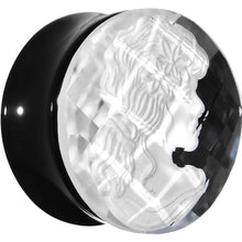 Load image into Gallery viewer, 3/4 Faceted Clear White Cameo Acrylic Saddle Plug

