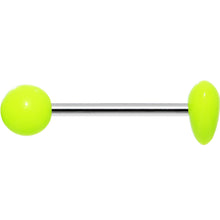 Load image into Gallery viewer, 14G Green Neon Beating Heart Straight Barbell Tongue Ring 5/8

