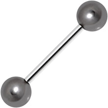 Load image into Gallery viewer, Grey Faux Pearl Acrylic Barbell Tongue Ring
