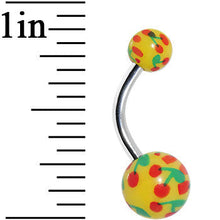 将图片加载到图库查看器，3/8Yellow and Green Cherry Belly Ring
