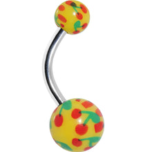 将图片加载到图库查看器，3/8Yellow and Green Cherry Belly Ring
