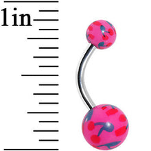 将图片加载到图库查看器，3/8 Pink and Blue Cherry Belly Ring
