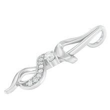 Load image into Gallery viewer, Espira 10K White Gold 1/5 cttw Round Cut Diamond Swirl Pendant Necklace (J-K, I1-I2)
