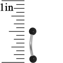 Load image into Gallery viewer, 16G 5/16 3mm Acrylic Black Gloss Curved Eyebrow Ring
