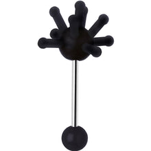 Load image into Gallery viewer, Black Silicone Atom Barbell Tongue Ring
