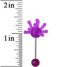 Load image into Gallery viewer, Purple Silicone Atom Barbell Tongue Ring
