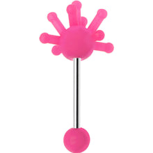 将图片加载到图库查看器，Pink Silicone Atom Barbell Tongue Ring
