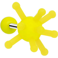 将图片加载到图库查看器，Yellow Neon Silicone Atom Barbell Tongue Ring
