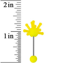 将图片加载到图库查看器，Yellow Neon Silicone Atom Barbell Tongue Ring

