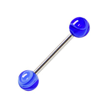 Load image into Gallery viewer, Blue MARBLE Barbell Tongue Ring
