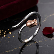 将图片加载到图库查看器，925 Sterling Silver Ring with Rose Gold and Platinum Plating, 0.4*0.6cm for Women
