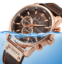 Load image into Gallery viewer, Men's Waterproof Elegant Sport Watch With Chronometers Day View, Leather  Belts And Hardlex Scratch Resistant Glass Perfect Gift For Him
