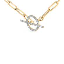 Load image into Gallery viewer, 14KT Yellow Gold 1/4 Cttw Diamond  Toggle Clasp Paperclip Link Necklace (I-J Color, I1-I2 Clarity) - 18" Inches
