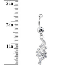 Load image into Gallery viewer, Clear Gem Icy Winter Branch Dangle Belly Ring
