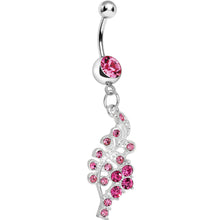 将图片加载到图库查看器，Pink Gem Icy Winter Branch Dangle Belly Ring
