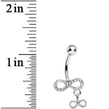 将图片加载到图库查看器，Clear Gem Double Infinity Dangle Belly Ring
