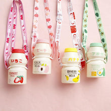 Load image into Gallery viewer, 480ml Plastic Water Bottle Tour Drinking Bottle  Shape Cute Lovely Milk Carton Shaker Bottle for Kids / Girl /Adult Glass Fruit Water Bottle Without 480ml BPA Pretty Water Bottles of Strawberry Milk Heat Resistant Water Bottles
