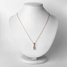 将图片加载到图库查看器，1.12 Carat Genuine Morganite and White Topaz .925 Sterling Silver Pendant
