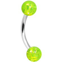 将图片加载到图库查看器，16G 5/16 Green Acrylic Glitter Eyebrow Ring

