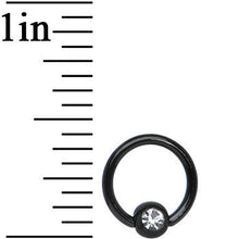 将图片加载到图库查看器，16G 5/16 Clear Gem Black Anodized Titanium BCR Captive Ring
