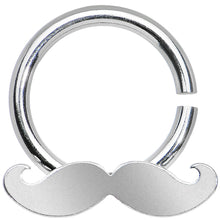 Load image into Gallery viewer, 14G Shimmering Mustache Horseshoe Septum Ring
