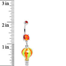 Load image into Gallery viewer, Orange Gem Yellow and Orange Neon Hot Air Balloon Dangle Belly Ring
