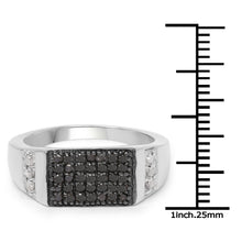 Load image into Gallery viewer, 0.55 Carat Genuine Black Diamond and White Diamond .925 Sterling Silver Ring

