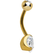 Load image into Gallery viewer, CZ Clear Gold Titanium IP Belly Ring
