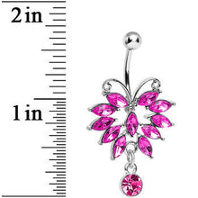 将图片加载到图库查看器，Pink Gem Majestic Big Bug Dangle Belly Ring
