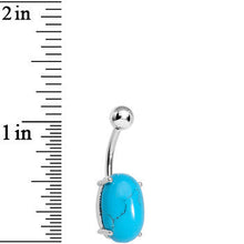 将图片加载到图库查看器，14mm Turquoise Oval Semi Precious Stone Belly Ring

