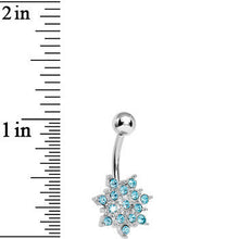 Load image into Gallery viewer, Aqua Gem Sparkling Snowflake Belly Ring
