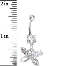 Load image into Gallery viewer, Clear Gem Exquisite Insect Butterfly Dangle Belly Ring
