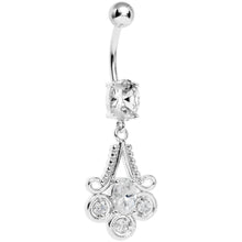 将图片加载到图库查看器，Clear Gem Nottingham Lace Chandelier Dangle Belly Ring
