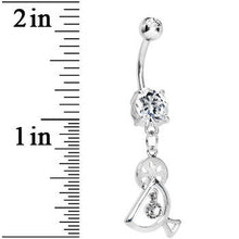 将图片加载到图库查看器，Double Clear Gem Fruity Drink Dangle Belly Ring
