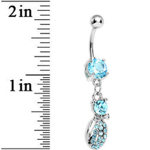 将图片加载到图库查看器，Aqua Gem Lady Bug Luck Dangle Belly Ring

