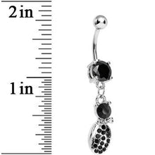 将图片加载到图库查看器，Black Gem Lady Bug Luck Dangle Belly Ring
