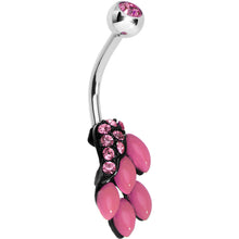 Load image into Gallery viewer, Pink Gem and Fruit on the Vine Belly Ring
