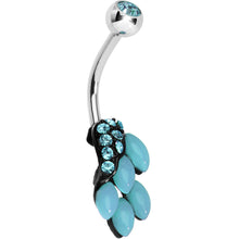 将图片加载到图库查看器，Aqua Gem and Fruit on the Vine Belly Ring
