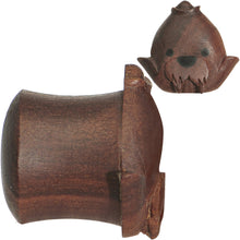 Load image into Gallery viewer, 9/16 Organic Sabo Wood Mr. Walrus Hand Carved Plug Set
