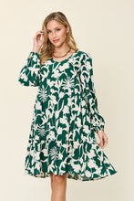 Load image into Gallery viewer, Double Take Full Size Printed Ruffle Hem Dress with Pocket Stylish &amp; Functional Women Dress
