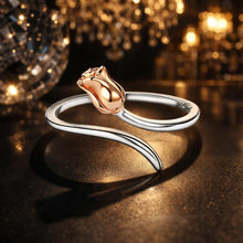 将图片加载到图库查看器，925 Sterling Silver Ring with Rose Gold and Platinum Plating, 0.4*0.6cm for Women
